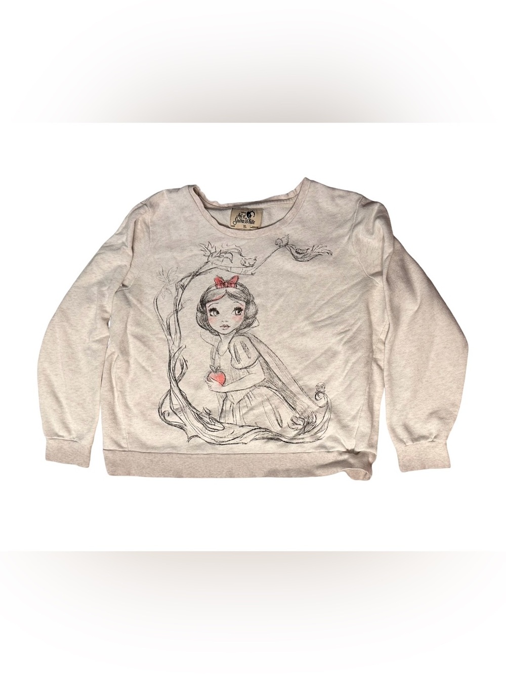 Disney Snow White Sketch Sweatshirt in Cream with Pink Accents